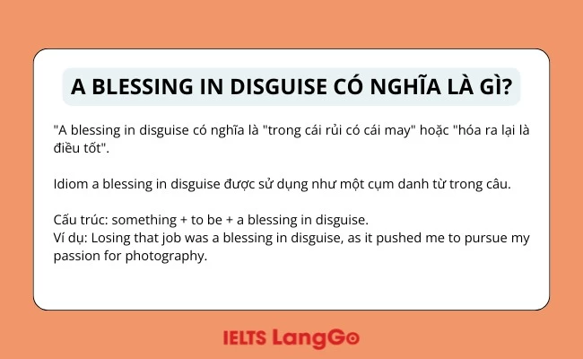 A blessing in disguise có nghĩa là gì?