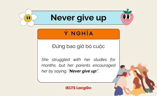 Never give up nghĩa là gì?