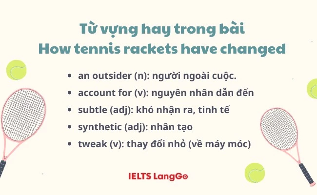 vựng hay trong bài IELTS Reading: How tennis rackets have changed