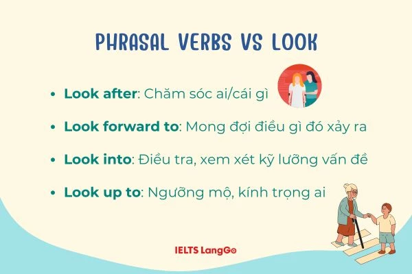 Một số phrasal verb thông dụng với Look trong Tiếng Anh