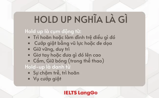 Hold up nghĩa là gì?