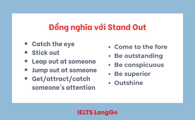 Những cụm từ đồng nghĩa với Stand Out