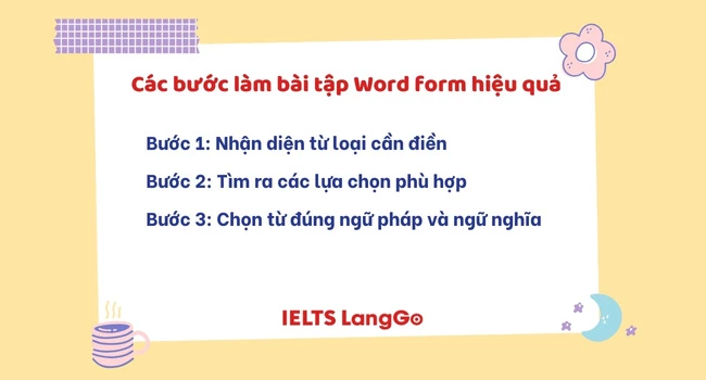 Các bước làm bài tập Word form lớp 11 hiệu quả