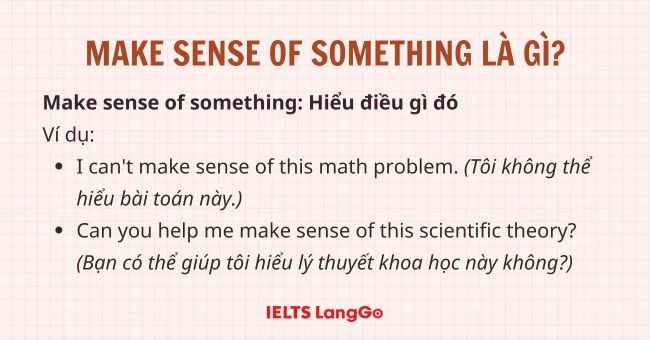 Make sense of something là gì