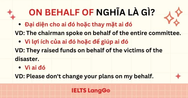 On behalf of nghĩa là gì?