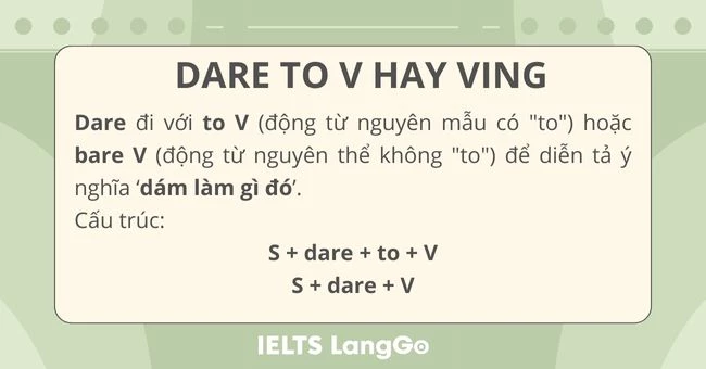 Dare to V hay Ving