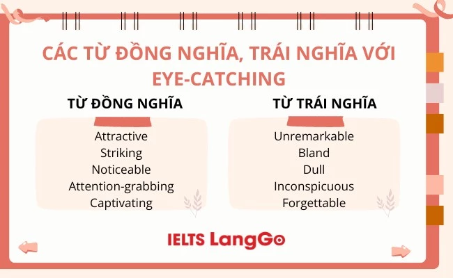 Các từ đồng nghĩa và trái nghĩa với eye-catching