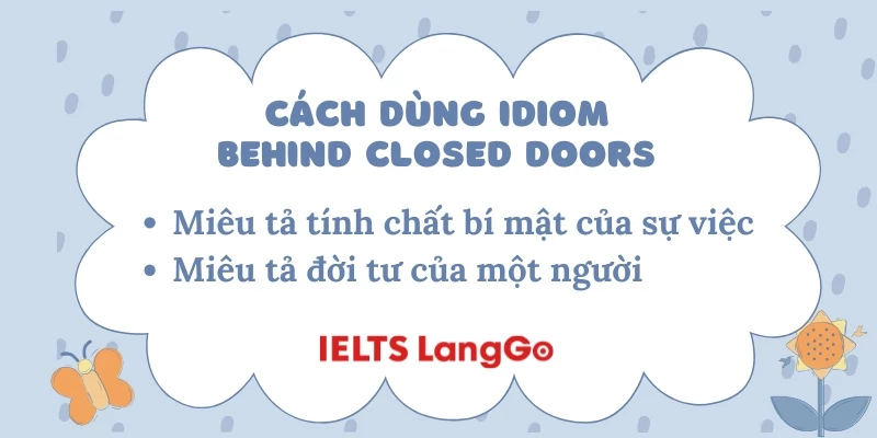 Cách dùng idiom Behind closed doors