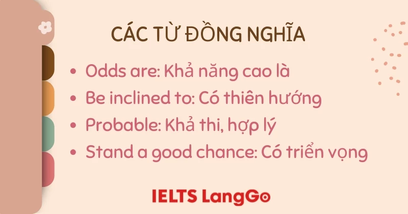 Các cụm từ có thể thay thế cho be likely to