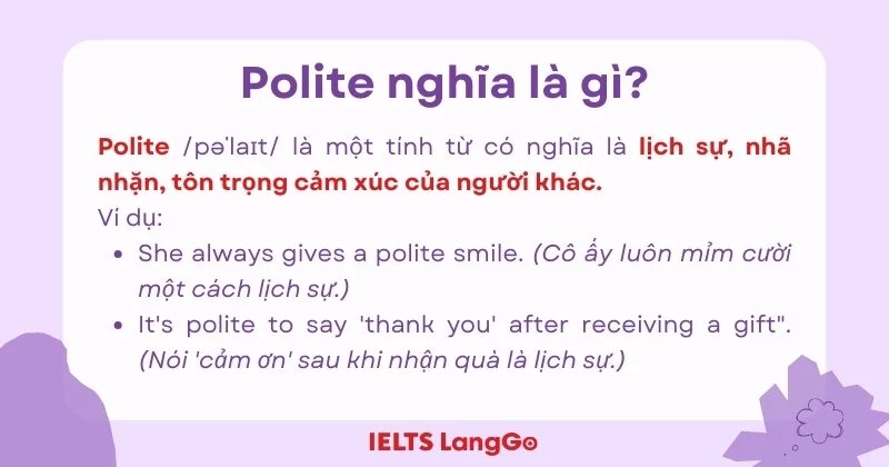 Polite nghĩa là gì?