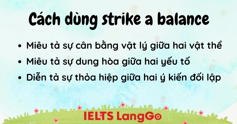 Cách sử dụng idiom strike a balance