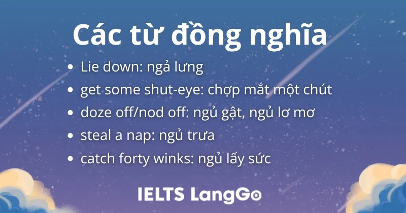 Những cụm từ đồng nghĩa với take a nap