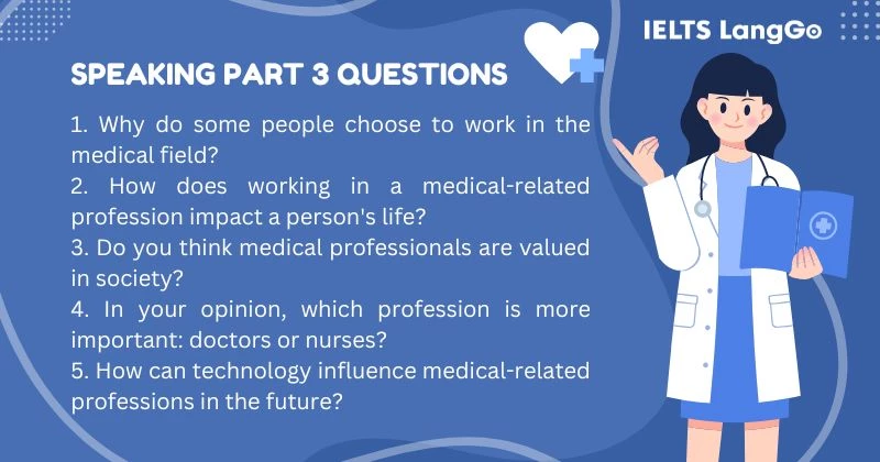 Describe a person who has chosen a career in the medical field Part 3 Questions