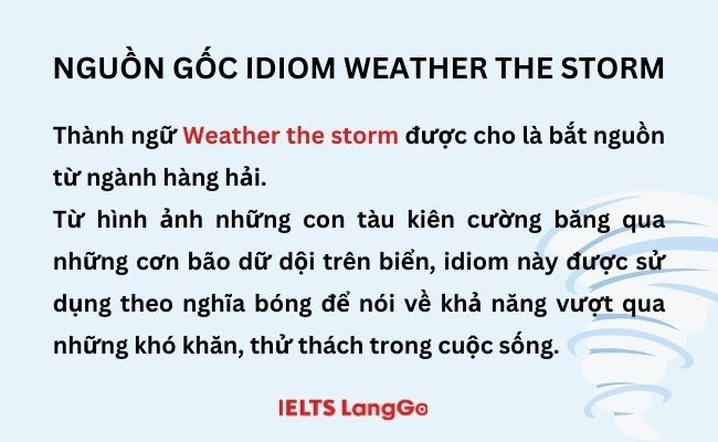 Weather the storm origin