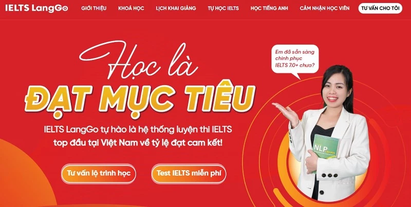 Trang web chính thức của hệ thống luyện thi IELTS LangGo