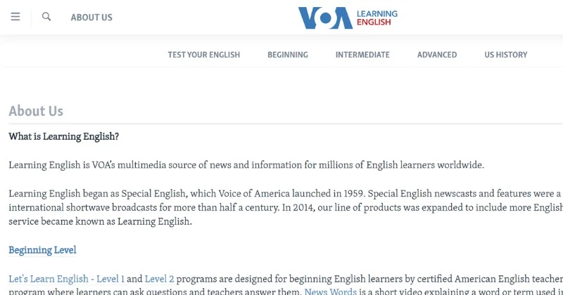 VOA Learning English - website học tiếng Anh miễn phí