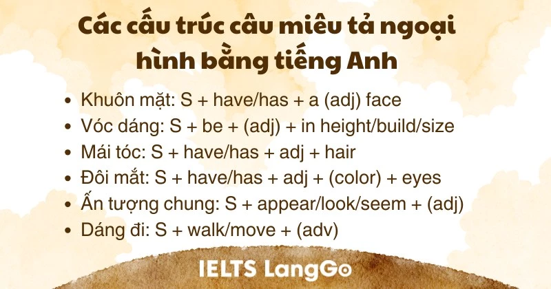 Các cấu trúc miêu tả ngoại hình bằng tiếng Anh