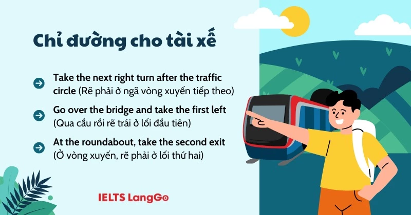 Cách để chỉ đường cho tài xế bằng tiếng Anh