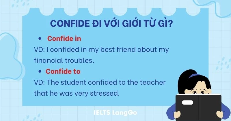 Confide đi với giới từ gì?