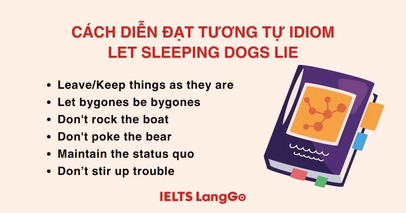 Let sleeping dogs lie synonyms