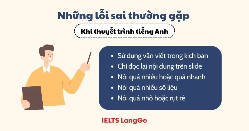 Các lỗi dễ mắc phải khi thuyết trình tiếng Anh