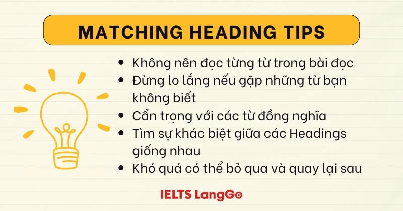 Matching Headings tips