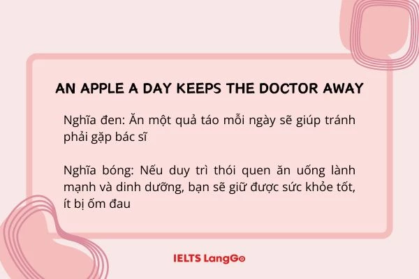 An apple a day keeps the doctor away nghĩa là gì?