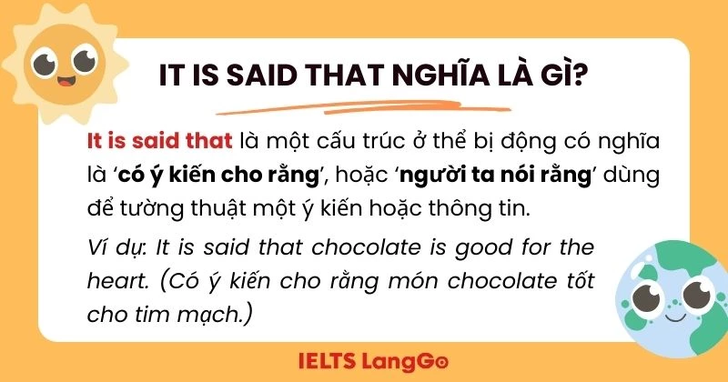 Cấu trúc It is said that nghĩa là gì?