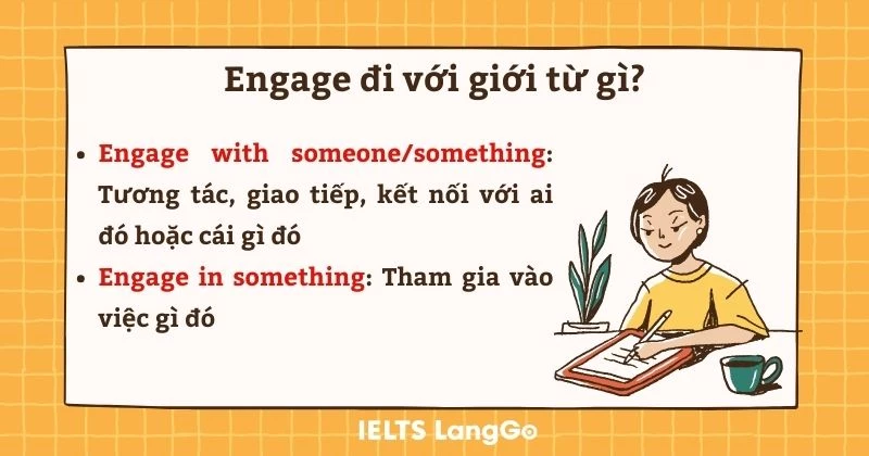 Engage đi với giới từ In và With