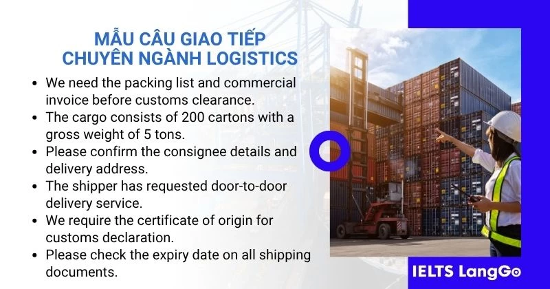 Mẫu câu tiếng Anh chuyên ngành Logistics