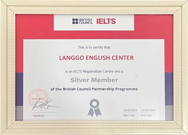 IELTS LangGo là đối tác Bạc của British Council