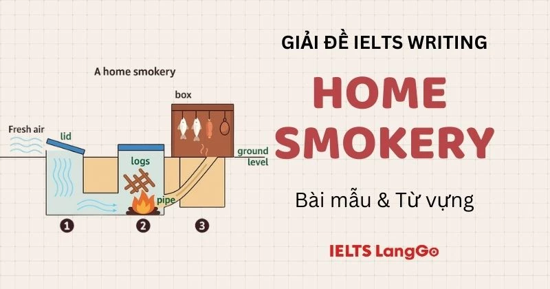 Giải đề The structure of a home smokery Writing Task 1: Bài mẫu & Từ vựng