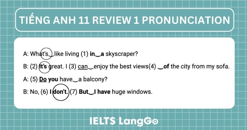 Tiếng Anh lớp 11 Review 1 Pronunciation