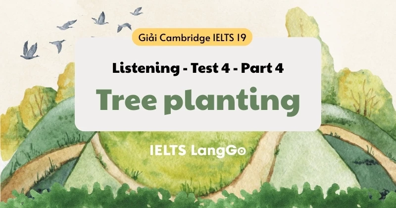 Giải Cam 19 Test 4 - Listening - Part 4: Tree planting (đáp án & transcript)
