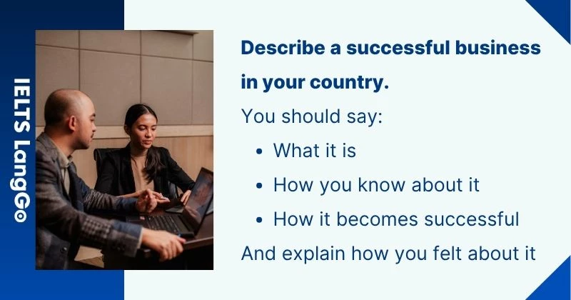 Describe a successful business cue card