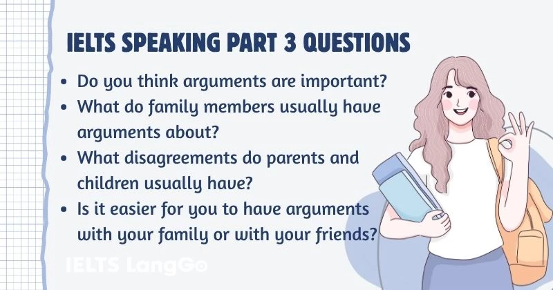 Describe an argument two of your friends had Part 3