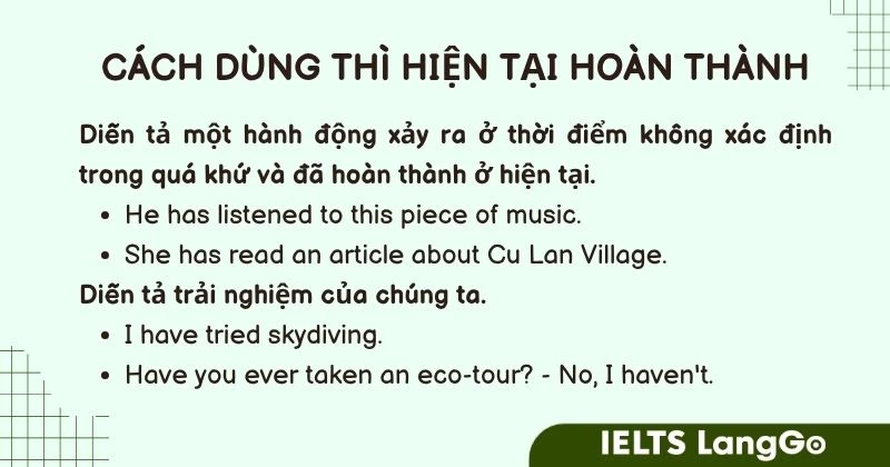Tiếng Anh lớp 9 Unit 5 A closer look 2 - Present Perfect