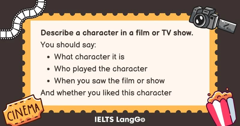 Describe a character in a film or tv show cue card