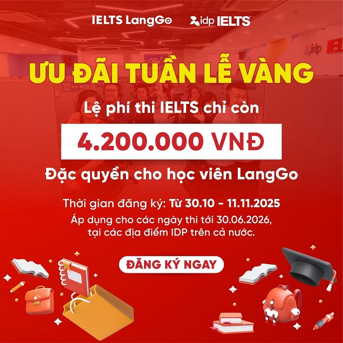 Thi IELTS tại IDP với chi phí “siêu tiết kiệm” cùng IELTS LangGo