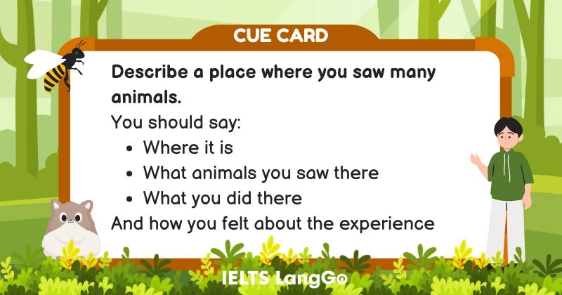 Describe a place where you saw animals cue card
