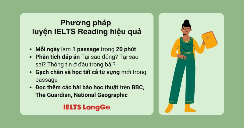 Luyện tập reading đều đặn và học từ mới liên tục sẽ dễ dàng nâng band