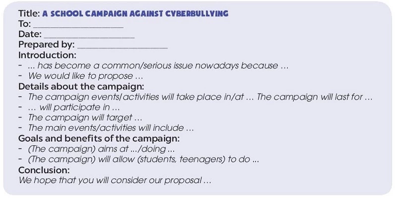 Tiếng Anh 11 Unit 9 Writing - Proposal Structure