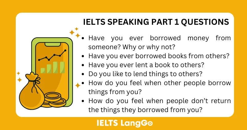 Borrowing and lending Speaking Part 1 Questions
