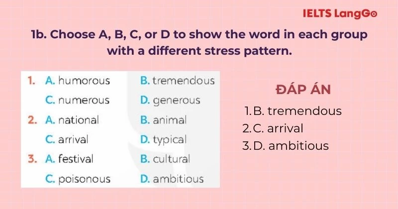 Bài tập 1 Review 3 Language Focus Tiếng Anh 8