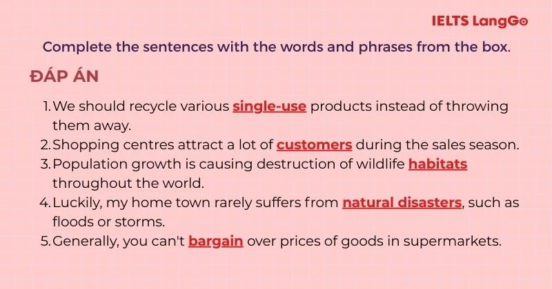 Bài tập 2 Tiếng Anh 8 Review 3 Language Focus