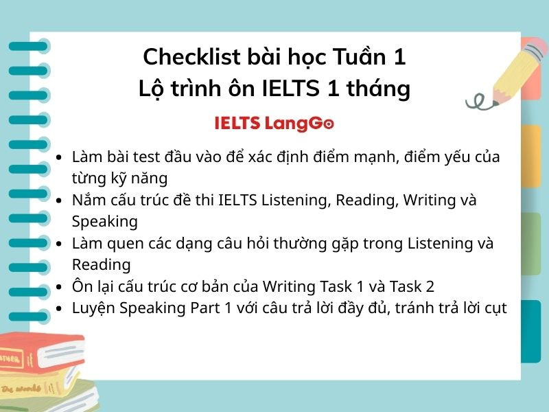 Trong tuần 1, bạn cần nắm vững những kiến thức này