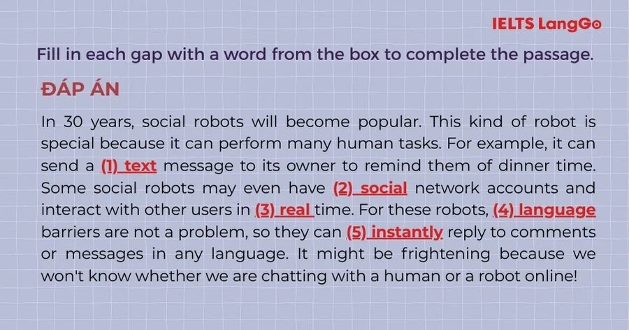 Bài tập 2 Tiếng Anh 8 Unit 10 Looking Back