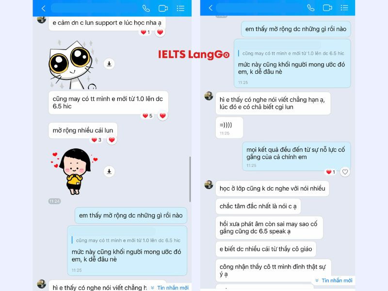 Học viên từ mất gốc tới band 6.5 IELTS đủ để xét tuyển vào nhiều trường top đầu