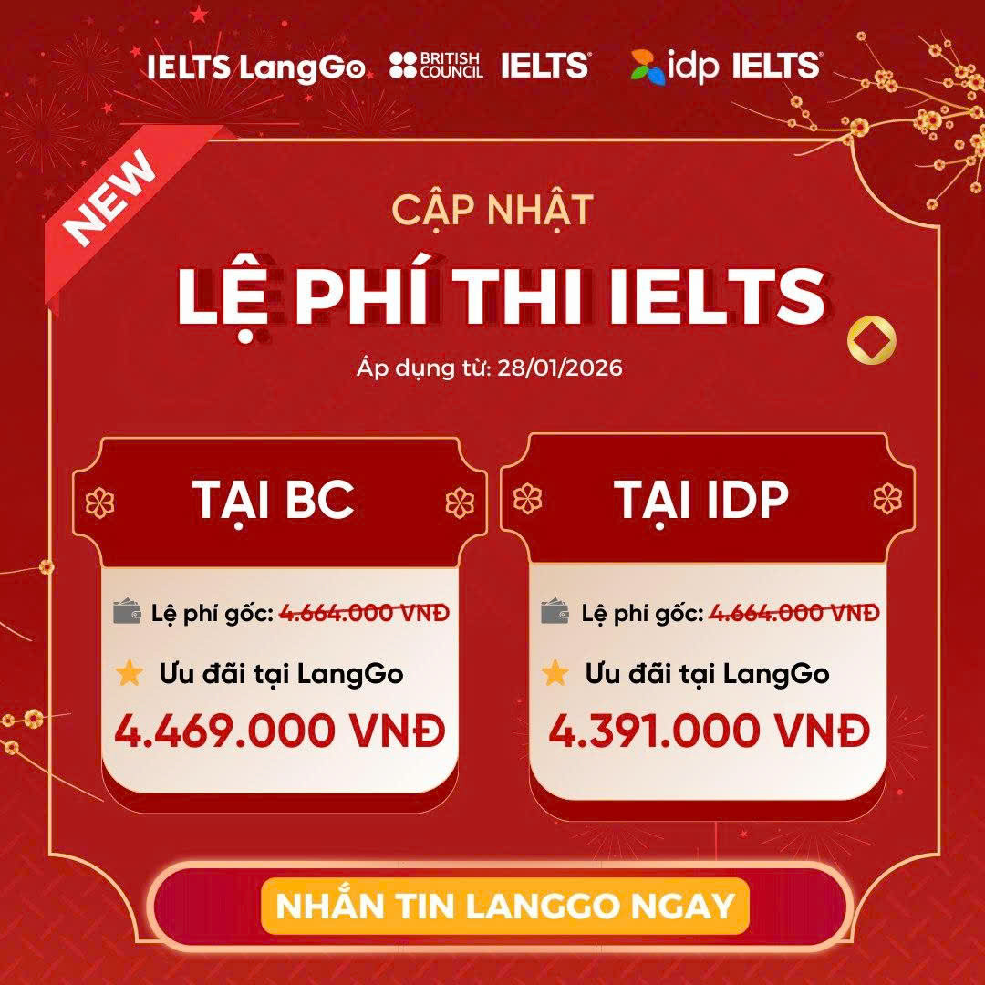 Ưu đãi lệ phí thi mới nhất của IDP và British Council năm 2026