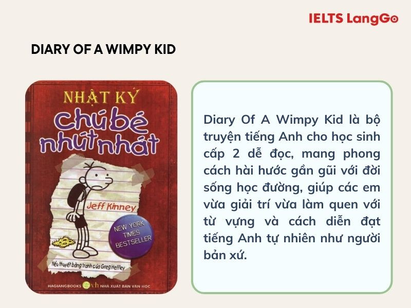 Bộ sách Diary Of A Wimpy Kid - truyện tiếng Anh cho học sinh cấp 2 siêu thú vị